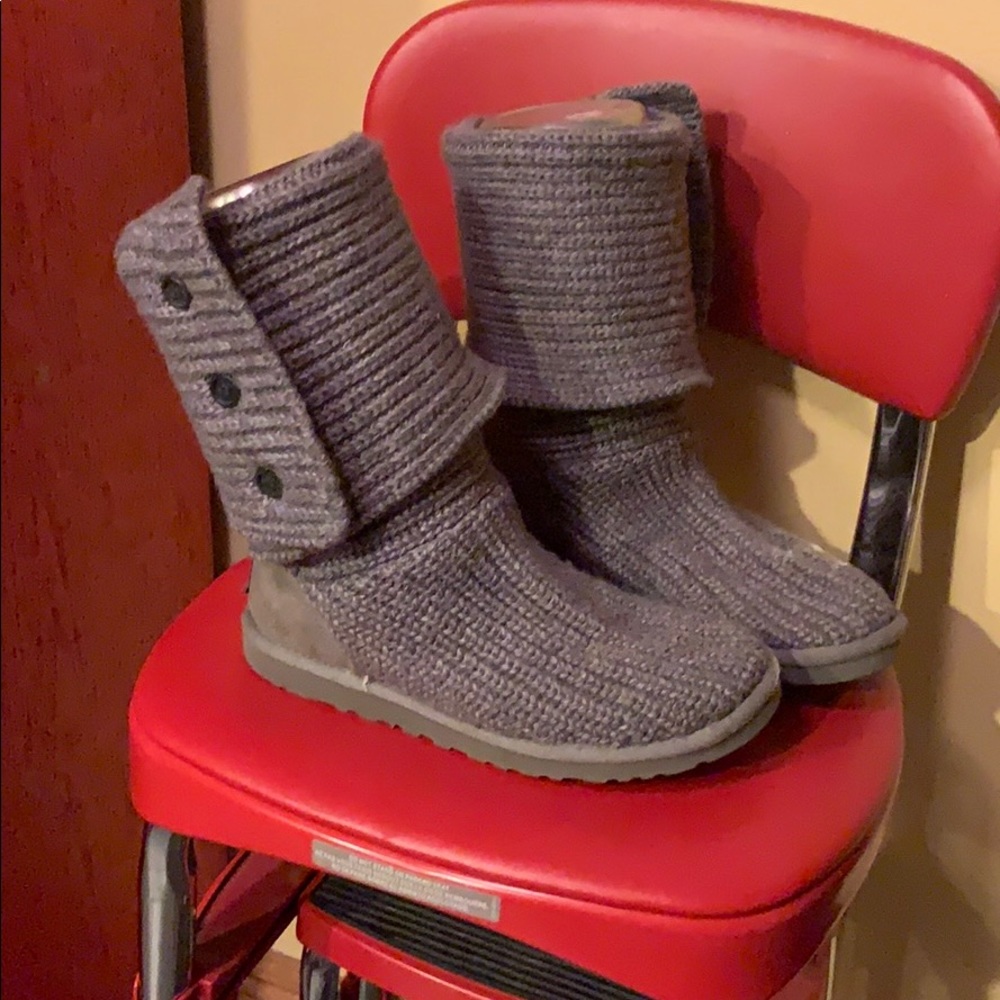 Gray UGG Women’s Classic Cardy Knit Boots